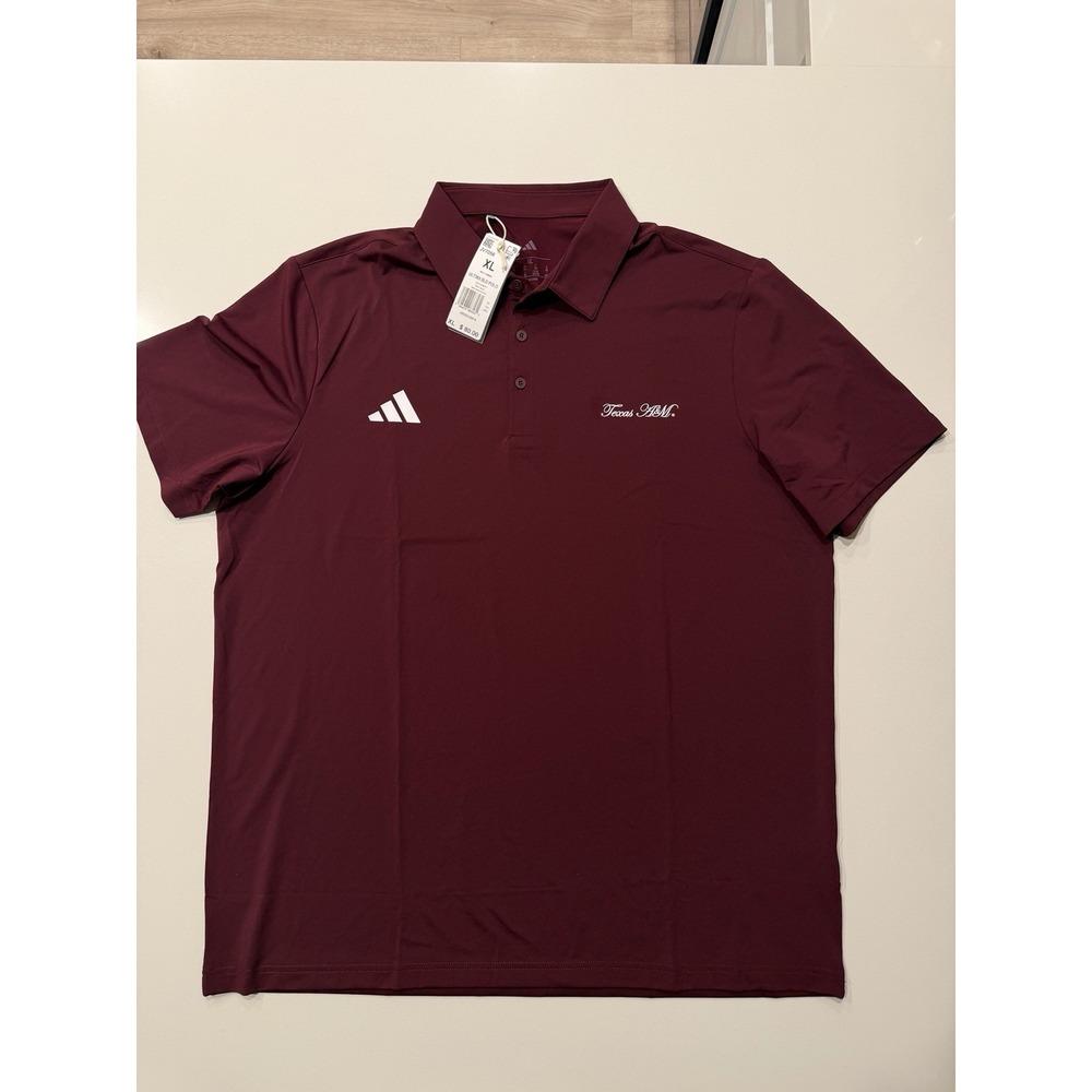 Adidas Ultimate365 Solid Polo JV7056 Texas A&M Aggies Maroon Mens XL NWT